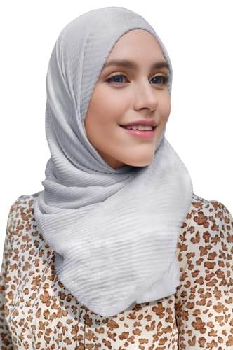 Lina & Lily Plissee-Schal Hijab Kopftuch für muslimische Damen aus Leicht Stoff