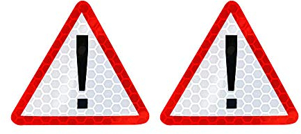 4R Quattroerre.it - 1619 - Reflektierende Dreiecke für Gefahren, 2 Stück, 48 x 55 mm