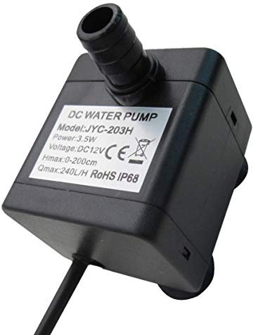 SENSTREE 52 GPH (200L/H, 3.5W) Submersible Water Pump, DC 12V Ultra Quiet Fountain Pump, 4.9ft High Lift Mini Brushless Pump with 1.4m (4.59ft) Power Cord for Fish Tank, Pond, Aquarium Auto Top Off