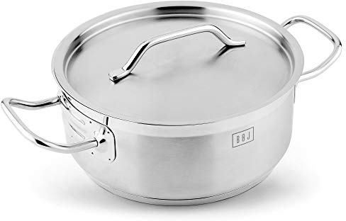 BOJ Olla con tapa PREMIUM en Acero Inoxidable máxima calidad 18/10, todo tipo de fuegos (Ø 20 x 11 cms)