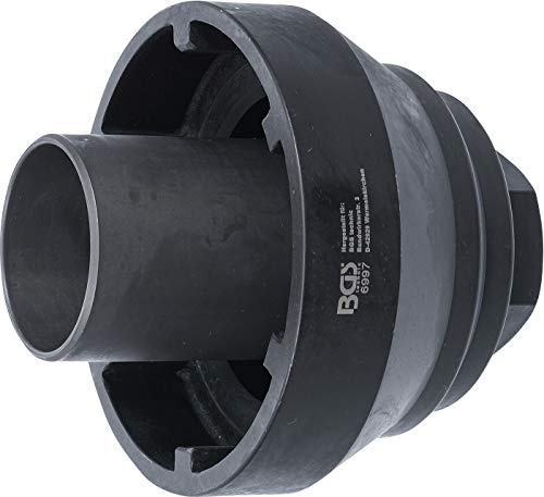 BGS 6997 | Antriebswellenmuttern-Steckschlüssel | für MAN TGA 460 Achsen | Abtriebsprofil für Nutmuttern mit 6 Nuten | SW innen 118 mm | SW außen 133 mm | Länge 160 mm | Zahntiefe 7,5 mm