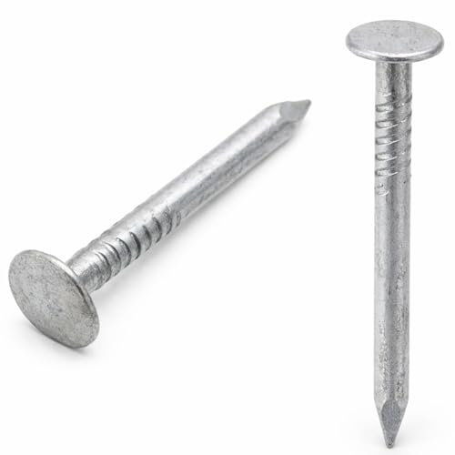 Lot de 100 clous de toit galvanisés à grande tête en feutre Finition brillante 3 mm x 35 mm D11B