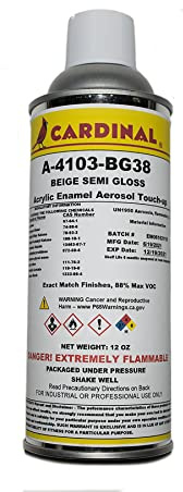 Cardinal Paint A 4103 BG38 Beige Semi Gloss Powder Coating Touch-Up Spray Paint | Car Parts and Repair Refinishing Clear Coat for Permanent Sealing of Coated Surfaces