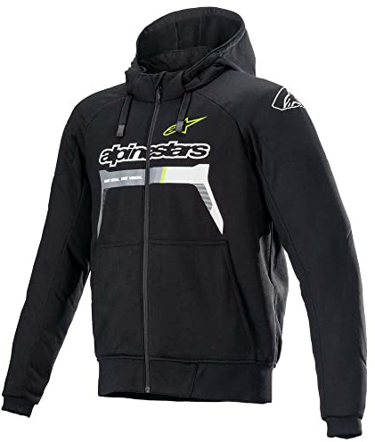 Alpinestars Chrome Ignition Motorrad Hoodie Motorradjacke schwarz/gelb-fluo L