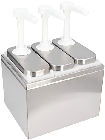 Dispenser Condimento Acciaio Inossidabile 1L per Marmellata Insalata con 3 Pompe