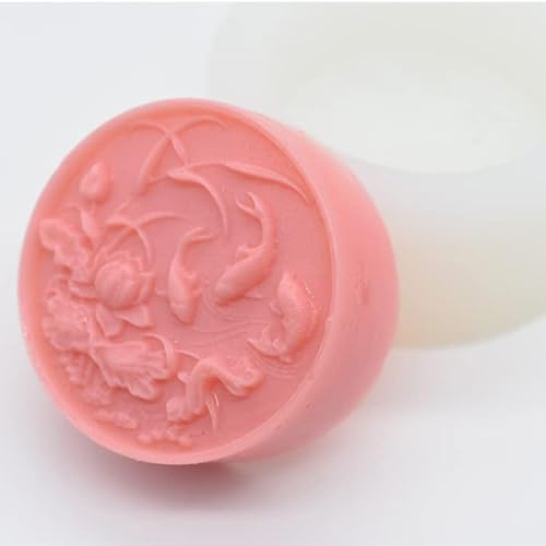 LC Silikonform für Fisch, Lotus, Teich, Silikonform, runde Form, Kuchenform, für Bastelseifen, Kuchen, DIY-Form, Kerzenform