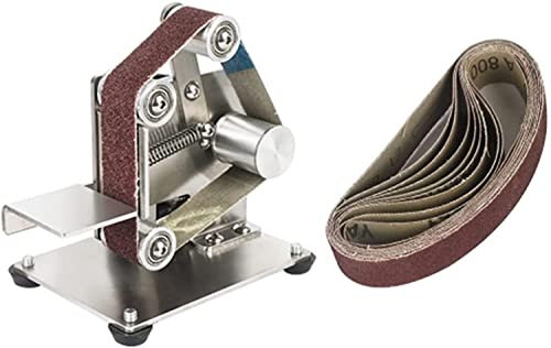JORAsa Mini máquina de cinturón eléctrico de búfer, pulidora de lijadora DIY, máquina de pulir, lijadora de Banda de Metal portátil, máquina afiladora de Bordes, Amoladora de Banda, Pulido eficiente
