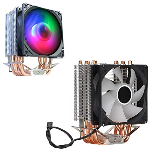Bewinner RGB CPU Luftkühler, CPU Kühler RGB Beleuchtungseffekt Direktkontakt Stille Weit Verbreitete Computer CPU Lüfter 90 X 90 X 25 Mm Weit Kompatibel (einzelner Lüfter)