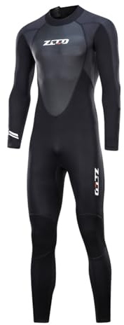 Neoprendräkt herr 3 mm lång ärm helkropps-våtdräkt dam med dragkedja för spjutfiske, surfing, snorkling, kanotpaddling, dykdräkt