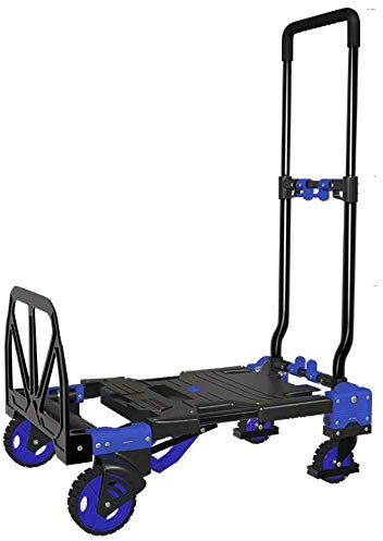 SmPinnaA Zusammenklappbarer Einkaufswagen aus Stahl mit pannensicheren Gummirädern und Einer Tragkraft von 150 kg, Angeltrolley für Reisen, Einkaufen, Garten, Innen- und Außenbereich