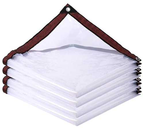 Transparente Plane mit ösen 1x1m,Plane wasserdicht transparente,Abdeckplane gartenmöbel,Wetterfeste Abdeckplane wasserdicht für Außenbereich Pflanzen Gewächshaus Pet Hutch Dach