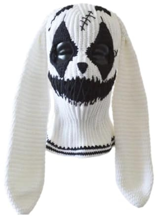 PURPLELILY Cagoule d'Halloween pour femme et homme adulte - Chapeau de clown diable fait à la main - Chapeau à capuche en crochet pour fête