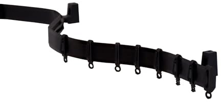 GARDINIA Jeu de Rails à Rideaux Flexline, Rail à Rideaux, 350 cm, Plastique, Noir