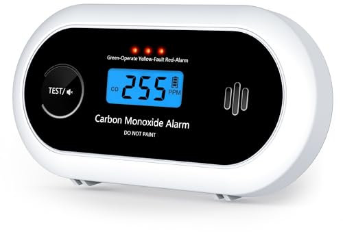 KARUOTOP Carbon Monoxide Detector, 10-Year Sealed Battery CO Alarm with Digital LCD Display, Portable Carbon Monoxide Alarm for Home & Travel, EN 50291 Certified