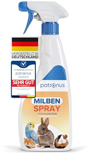 Milbenspray Meerschweinchen, Kaninchen & Kleintiere [500 ml] | wie Hamster & Wellensittich - Effektiver Schutz vor Milben und Parasiten, Anti Milben-Spray speziell für Kleintiere & Vögel