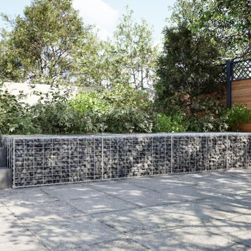 Xichuzi Gabione mit Deckel 300x100x50 cm Verzinktes Eisen, Gabionen Zaun, Steinkorb Garten, Gabionenkörbe, Gabionen Gitter, Dekorative Zã¤UNE - 3295180