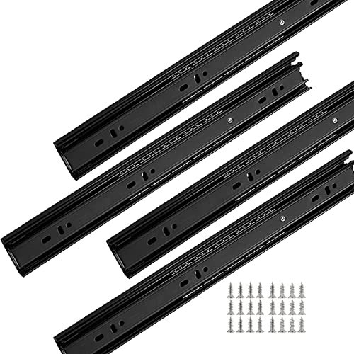 Kugelgelagerte Schienen für Holzschubladen/-Regale/-Plattformen - 4 Stück Hochleistungs-Führungsschienen aus Metall, 45 kg Tragkraft, abzunehmen, für Führungsschienen