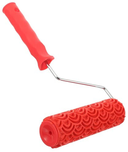 OSALADI 7 Zoll Strukturierte Gummiwalze Farbrolle mit Ergonomischem Griff Geprägte Musterrolle für Wandfarbe Langlebige Selbstgemacht Musterwalze für Wanddekoration