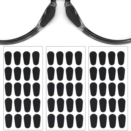 Lot de 30 paires de plaquettes nasales en silicone - 1,0 mm - Patins de nez autocollants antidérapants - Coussinets de nez antidérapants - Coussinets de nez fins et antidérapants - Pour lunettes