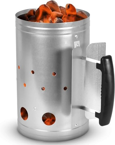 Fusion Food BBQ Chimney Starter Charcoal Barbecue Fire Starter With Heat Insulated Safety Handle Charcoal Briquettes Firelighter Quick Start Barbecue Lighter Safe & Easy to Use