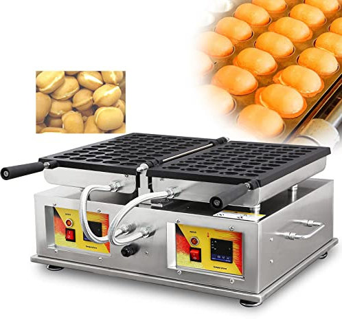 WOTZOV Commercial Bubble Waffle Ball Machine, 1600W Nonstick Electric Rotating Waffle Bites Maker, Waffle Iron Baker Machine, Popular Snack Equipment New Belgium Waffle Ball Stick Maker