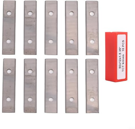 10 Pack Carbide Reversible Insert Cutter Blades - 50X12x1.5mm - Rectangle Double Edged Paint Scraper Blades - For Woodworking Planer Cutter Heads Groovers