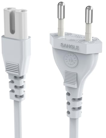 Ancable 2M Euro Netzkabel - C7 Stromkabel für TV und Konsolen, VDE Zertifiziert, Netzstecker auf Figure 8 Buchse kompatibel mit Samsung LG Philips Fernseher Spielkonsolen Radio Netzteile - Weiß
