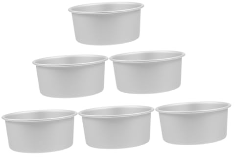 Sosoport 6 pezzi Teglie Rotonde per Dolci Alluminio con Stampo per Torte Piccole da Teglie da Forno per Cupcake Crostate e Pudding Utensile Casalingo per e Feste