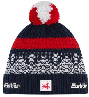 Eisbär Mütze Herren & Damen Norrak Pompon Ski Austria - Merino Unisex mit Fleece schützt vor Kälte und Wind - Bommelmütze Klassische Norwegermütze weich bequem atmungsaktiv Haube aus Österreich