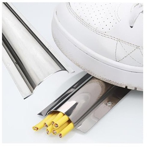 Floor Cable Cover, Floor Cable Protector, Office Electric Cables Protector Cable Management/Wires Trunking Under Desk Cords Hider Strip/Concealer(10 Pcs,Inner Width 23MM (8/9IN))