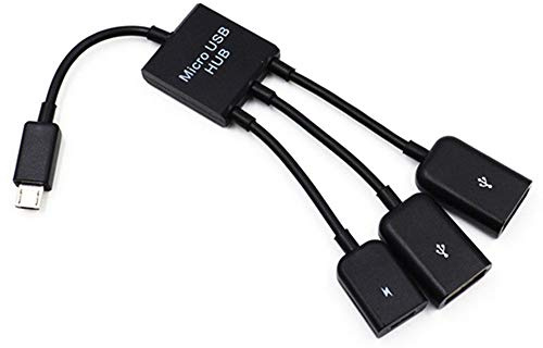 Câble de données micro USB OTG Android avec bloc d'alimentation et 3 branchements Plug and Play pour connecter un disque U périphérique équipement téléphones portables tablettes