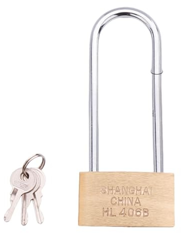 Ensemble de cadenas en laiton résistant aux intempéries - Longue manilles étendues - Design antirouille - Accessoire pour rangement scolaire - Cadenas longs en laiton