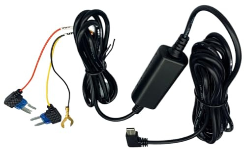 USB-C-hardwire-kit – kontinuerligt skydd av instrumentbrädskameran, universell bilkabel | 12 V-24 V till 5 V 2,5 A, 3-delad säkerhetstråd strömkabel, tillförlitlig strömförsörjning, mångsidig