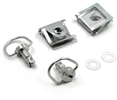 Viti Compatibile Con Dispositivi Di Fissaggio Per Carenatura A Sgancio Rapido 1/4 Di Giro Con Perni Da 19 Mm Borchie A Vite Un Quarto Di Giro E Clip Argento