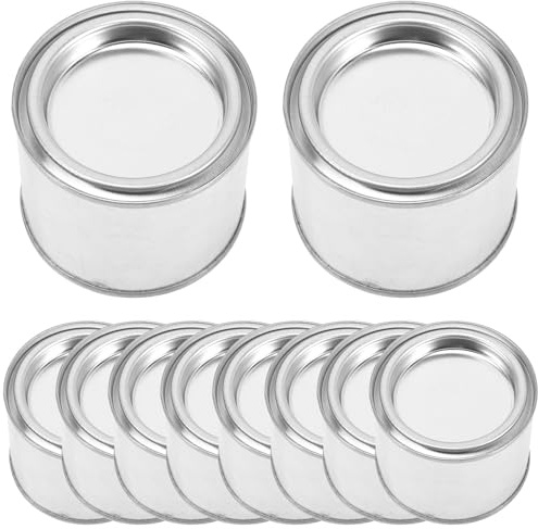TOYANDONA Petites Boîtes en Métal Rondes Argentées, Boîte Hermétique en Fer 0,1l Lot de 10 pour Stockage de Peinture et Fournitures pour Peintres à Usage Portable