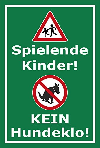 Melis-Folienwerkstatt Schild Kinder - Kein Hundeklo - 30x20cm - 3mm Hartschaum – 20 VAR S00187-012-G