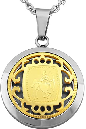 Hanessa Sternzeichen Halskette in Silber – Edelstahl Kette mit Anhänger & Gravur – Personalisierter Schmuck für Damen & Herren, 50-60 cm – 12 Sternzeichen zur Auswahl