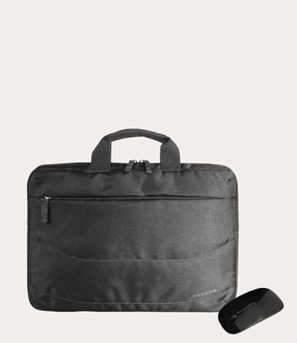 Tucano - IDEA Borsa compatta e sottile per Laptop fino a 14 e MacBook 13, 14 perfetta per contenere anche riviste e documenti. Mouse wireless in omaggio