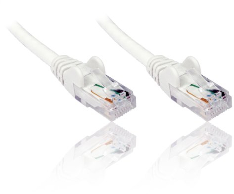 PremiumCord Câble Patch, CAT5e, UTP, Ethernet, LAN, Rapide, Flexible et Durable, RJ45, 1Gbit/s, AWG 26/7, Câble en Cuivre 100% CU, Blanc, 1m