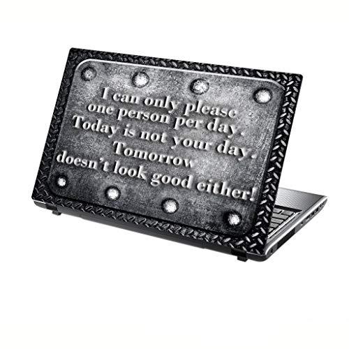 TaylorHe 13-14 inch Laptop Skin Vinyl Decal with Colorful Patterns and Leather Effect Laminate MADE IN England Metal with Funny Notes