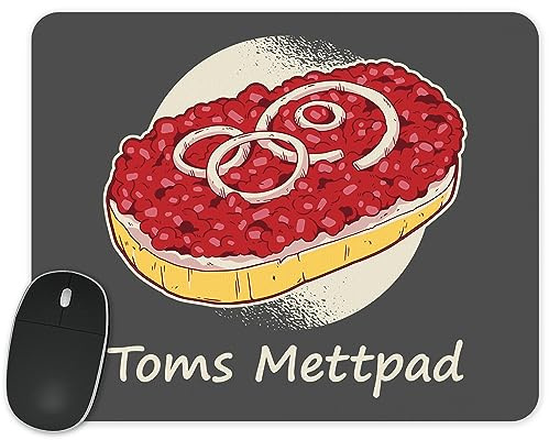 True Statements Mousepad Mettpad - personalisiert mit Wunsch-Name - lustiges Mauspad mit Spruch 230x190mm weich