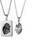 JewelryWe Schmuck Paar Halskette mit Gravur Edelstahl Herz Puzzle Dog Tag Erkennungsmarken Anhänger Partner Pärchen Kette Valentinstag Lieben Geschenk Silber