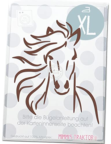 Bügelbild Gr. XL Pferd 13 cm x 16 cm FLEXFOLIE Aufbügler Applikationen Bügelsticker für Stoffe Textilien Kinder zum Aufbügeln Flicken, Farbe:braun