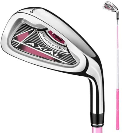 Junior Golf Sand Kil Barn Golfklubb #7 Golfjärn Klubbar, Kolaxel, Zinklegering Stånghuvud, Högerhänt 66 cm 71 cm 76 cm för 3–12 pojkar flickor (rosa för flickor, 71 cm för 6–8 år)