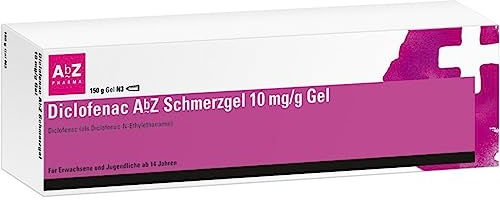 Diclofenac AbZ Schmerzgel 10 mg/g Gel: Lindert akute Zerrungen, Prellungen, Verstauchungen und entzündlichen Erkrankungen von Gelenken, Sehnen und Muskeln. Wirkstoff Diclofenac,150 g Gel
