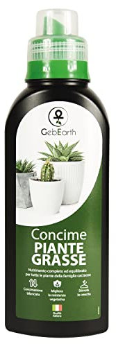 GebEarth® | Concime Liquido Piante Grasse【500 ml】| Micronutrienti per Piante Grasse sane e forti| Supporto Radici e Resistenza agli stress per Succulente e Cactacee.