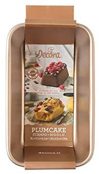 Decora, 0070106 Moule Gold Line pour Cake 18,5 x 11,5 x 6,5 cm, Idéal pour préparer de délicieux Cakes, en métal antiadhésif Robuste.