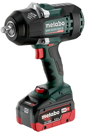 metabo Akku-Schlagschrauber SSW 18 LTX 1450 BL - 18 V, 1450 Nm, 1/2 Außenvierkant - Brushless, kompakt & kraftvoll, ideal für Radwechsel & Montage - Inkl. 2 LiHD Akkus 5.5 Ah, Ladegerät und Koffer