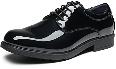 Bruno Marc Chaussure Ville Homme Costume Entreprise Officiel Urban à Lacets en Daim Oxfords Classique Noir Brillant E DOWNING-02-E Taille 42 (EUR)