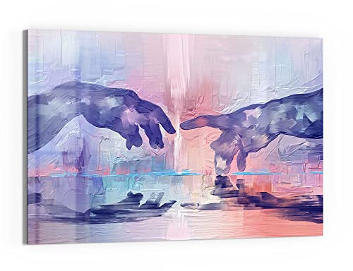 DEQORI Glas-Magnettafel | 90x60 cm groß | Motiv Abstrakte, berühmte Hände | Memo-Board aus Glas | Magnetboard inkl. Magnete, Stift & Tuch für Küche & Büro | Tafel magnetisch & beschreibbar